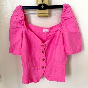 ARITZIA LINEN BUTTON UP BLOUSE
